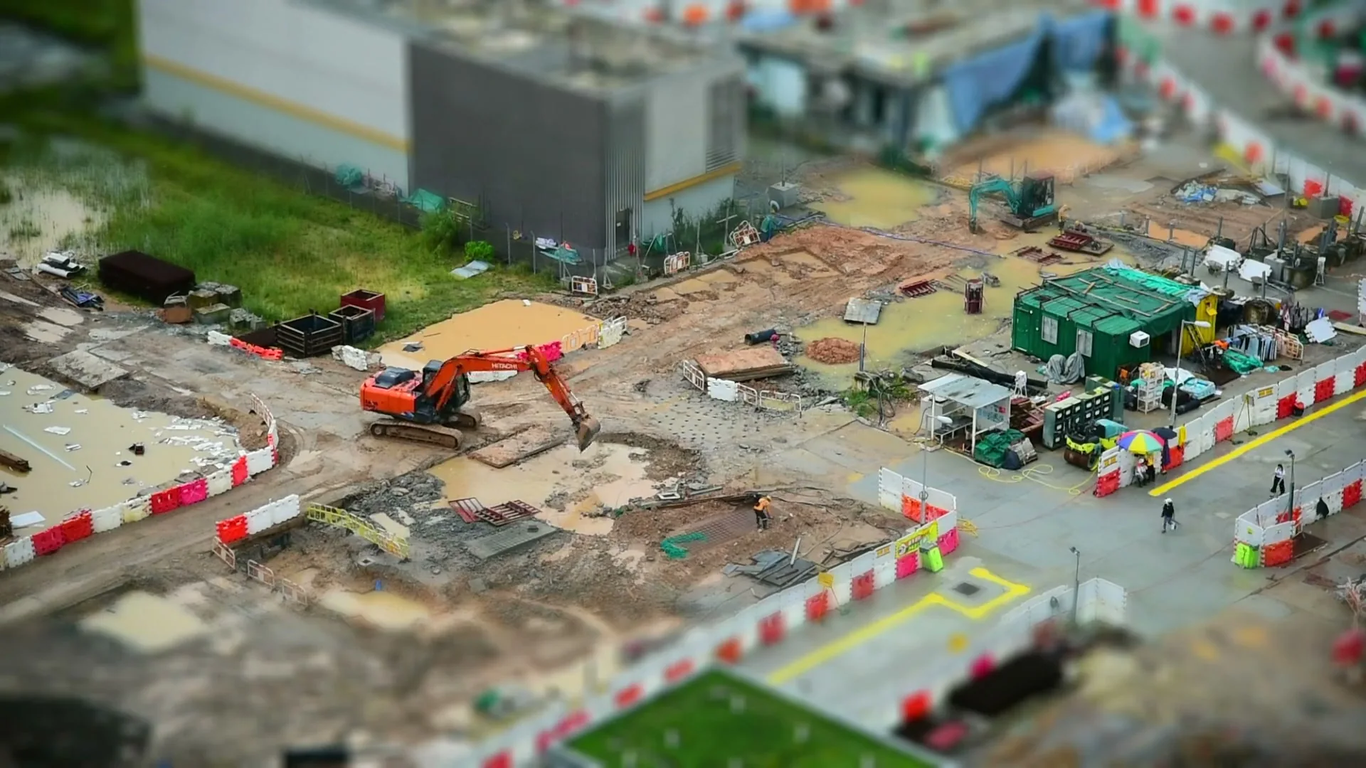 Illustrative view of active construction site operations