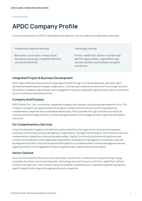 Cover of the APDC APDC Company Profile PDF